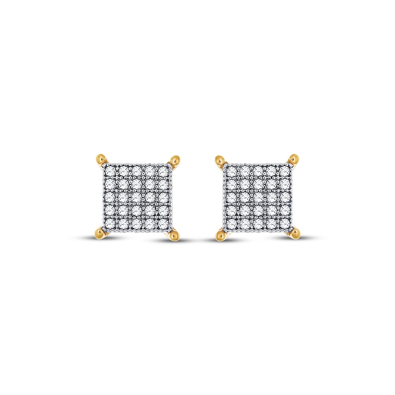 Main Image 2 of Previously Owned Men's Diamond Stud Earrings 1/4 ct tw Round-cut 10K Yellow Gold