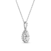 Thumbnail Image 2 of Previously Owned Forever Connected Diamond Necklace 1/4 ct tw Pear & Round-cut 10K White Gold 18&quot;