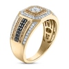 Thumbnail Image 2 of Previously Owned Men's Black, Brown & White Diamond Octagon Ring 7/8 ct tw Round-cut 10K Yellow Gold