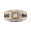 Thumbnail Image 3 of Previously Owned Men's Black, Brown & White Diamond Octagon Ring 7/8 ct tw Round-cut 10K Yellow Gold