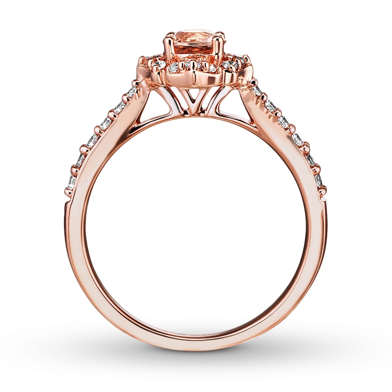 Main Image 2 of Previously Owned Morganite Engagement Ring 1/3 ct tw Diamonds 14K Rose Gold