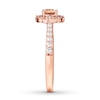 Thumbnail Image 3 of Previously Owned Morganite Engagement Ring 1/3 ct tw Diamonds 14K Rose Gold