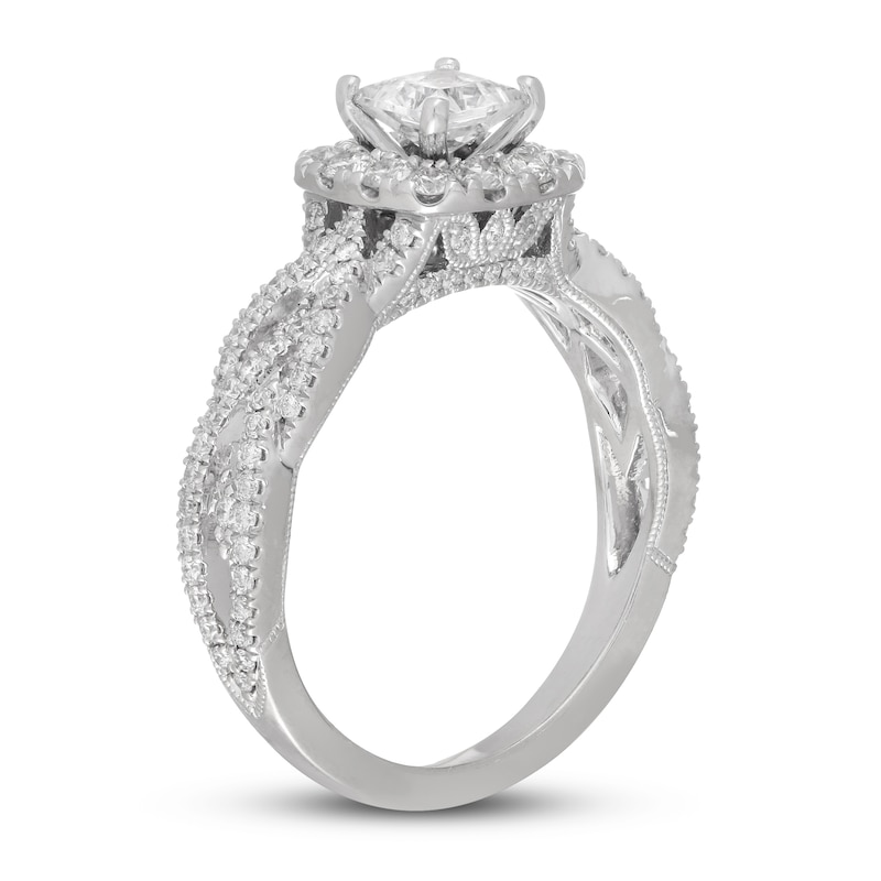 Main Image 2 of Previously Owned Neil Lane Diamond Engagement Ring 1-1/4 ct tw Princess/Round 14K White Gold