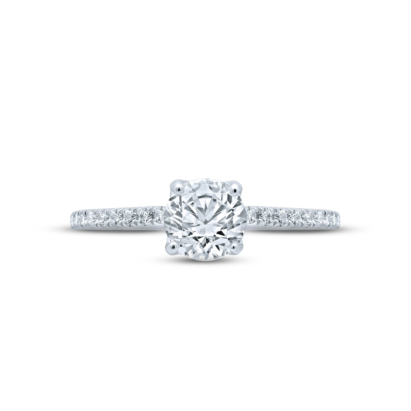 Main Image 2 of Previously Owned Monique Lhuillier Bliss Diamond Engagement Ring 1-1/3 ct tw Round-cut 18K White Gold