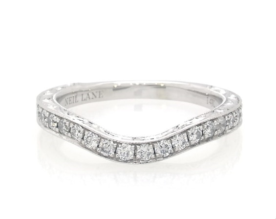 Previously Owned Neil Lane Diamond Contour Wedding Band 1/3 ct tw 14K White Gold Size 4.5