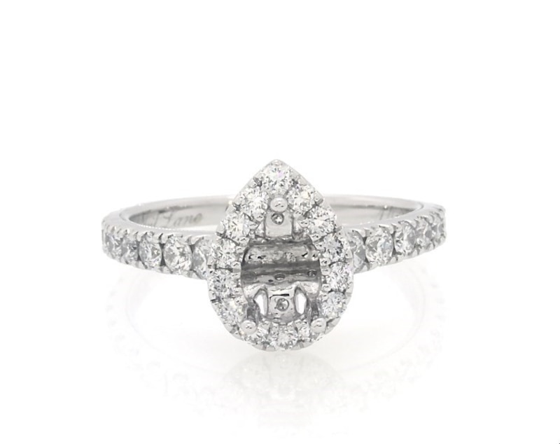 Previously Owned Neil Lane Diamond Pear Halo Engagement Ring Setting 3/4 ct tw 14K White Gold Size 7