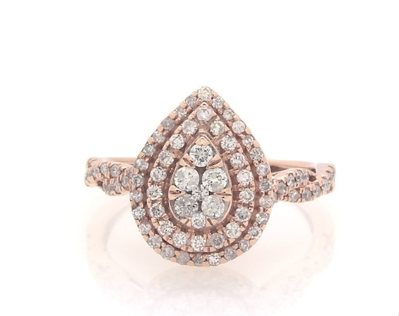 Previously Owned Multi-Diamond Engagement Ring 1/2 ct tw Round-cut 10K Rose Gold