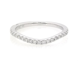 Previously Owned Monique Lhuillier Bliss Diamond Contour Wedding Band 1/4 ct tw Round-cut 18K White Gold