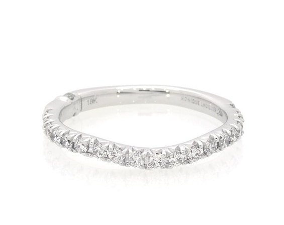 Previously Owned Monique Lhuillier Bliss Diamond Contour Wedding Band 1/3 ct tw Round-cut 18K White Gold