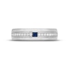 Thumbnail Image 3 of Previously Owned Neil Lane Men's Blue Sapphire & White Diamond Wedding Band 1/5 ct tw 14K White Gold