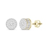 Thumbnail Image 1 of Previously Owned Men's Diamond Double Row Stud Earrings 1/2 ct tw Round-cut 10K Yellow Gold