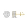 Thumbnail Image 3 of Previously Owned Men's Diamond Double Row Stud Earrings 1/2 ct tw Round-cut 10K Yellow Gold