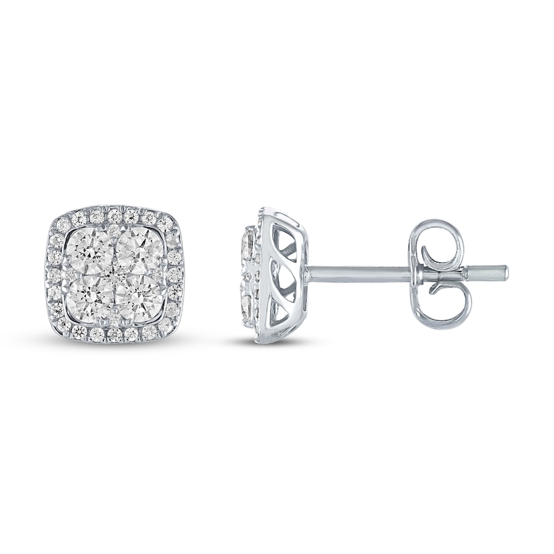 Previously Owned Diamond Stud Earrings 1 ct tw Round-cut 10K White Gold