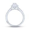 Thumbnail Image 4 of Previously Owned Monique Lhuillier Bliss Diamond Engagement Ring 3/4 ct tw Oval, Baguette & Round-cut 18K White Gold