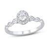 Thumbnail Image 1 of Previously Owned Diamond Engagement Ring 1/3 ct tw Oval & Round 10K White Gold