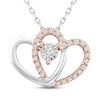 Thumbnail Image 0 of Previously Owned Diamond Heart Necklace 1/10 ct tw Round-Cut 10K Two-Tone Gold 18"