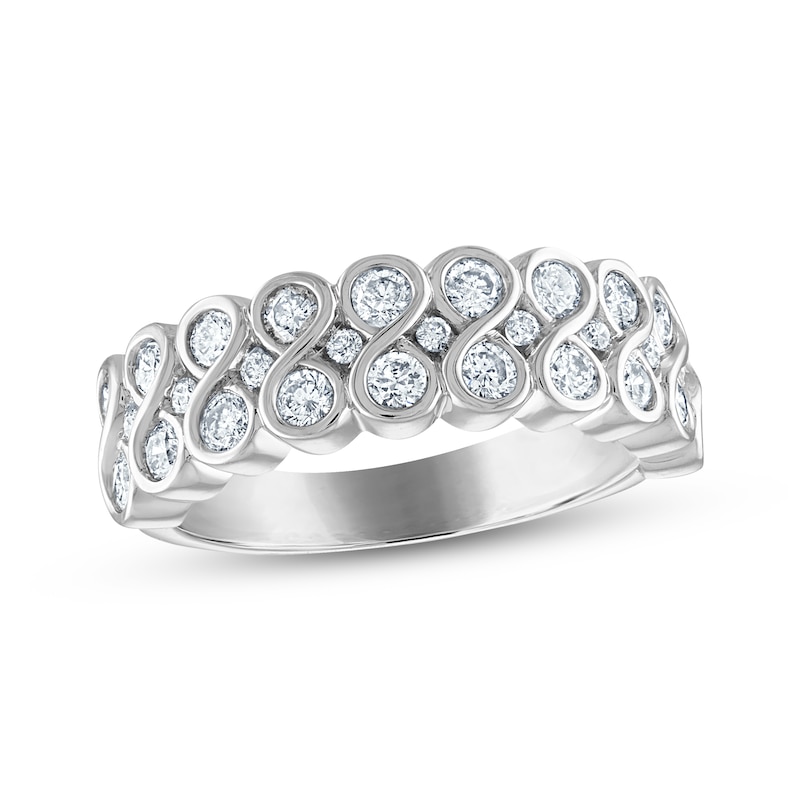 Main Image 1 of Previously Owned Every Moment Diamond Stacked Infinity Band 1 ct tw 14K White Gold