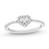 Thumbnail Image 0 of Previously Owned Diamond Heart Ring 1/5 ct tw Baguette & Round-cut 10K White Gold