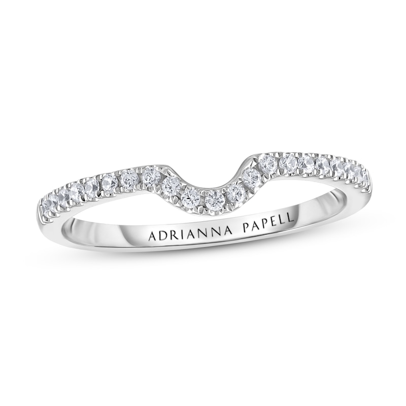 Main Image 1 of Previously Owned Adrianna Papell Diamond Wedding Band 1/8 ct tw 14K White Gold