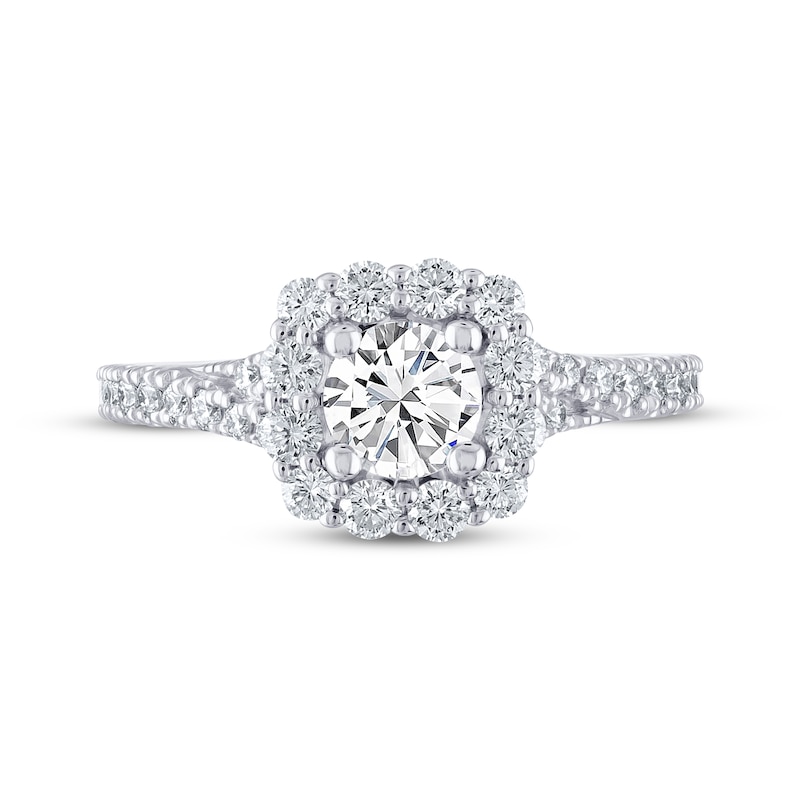 Main Image 3 of Previously Owned THE LEO Diamond Engagement Ring 1-1/6 ct tw Round-cut 14K White Gold