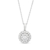 Thumbnail Image 1 of Previously Owned Multi-Diamond Necklace 1 ct tw Round-Cut 10K White Gold 18&quot;