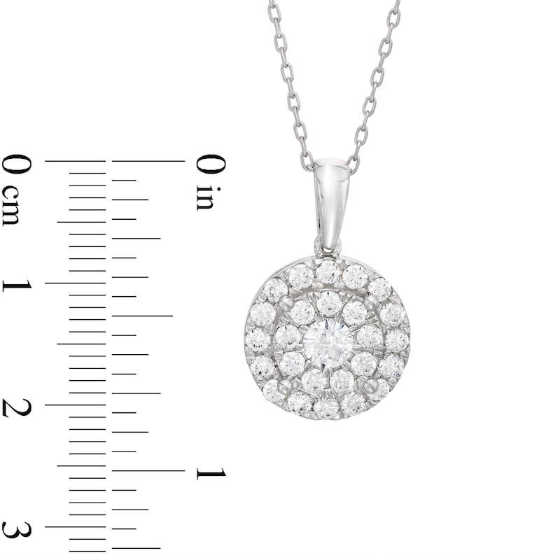 Main Image 2 of Previously Owned Multi-Diamond Necklace 1 ct tw Round-Cut 10K White Gold 18&quot;