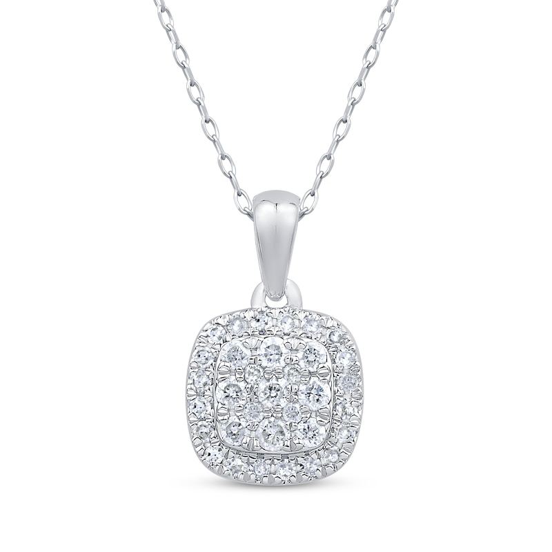 Main Image 1 of Previously Owned Diamond Necklace 1/4 ct tw Round-Cut 10K White Gold 18&quot;