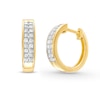 Thumbnail Image 1 of Previously Owned Diamond Hoop Earrings 1/2 ct tw Princess-Cut 10K Yellow Gold