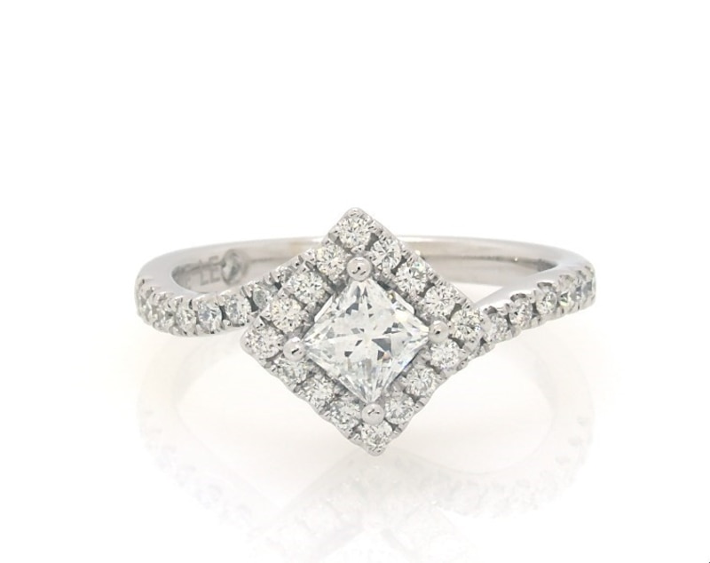 Main Image 1 of Previously Owned THE LEO Diamond Princess-Cut Engagement Ring 7/8 ct tw 14K White Gold