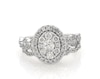 Thumbnail Image 0 of Previously Owned Multi-Diamond Oval Halo Bridal Set 1 ct tw 10K White Gold