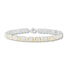 Thumbnail Image 1 of Previously Owned Diamond Bracelet 1/2 ct tw Round-cut Sterling Silver & 10K Yellow Gold 7.5&quot;