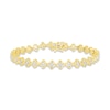 Thumbnail Image 1 of Previously Owned Diamond Flower Line Bracelet 1/3 ct tw Round-cut 10K Yellow Gold 7&quot;