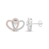 Thumbnail Image 0 of Previously Owned Diamond Heart Stud Earrings 1/5 ct tw Round-Cut 10K Two-Tone