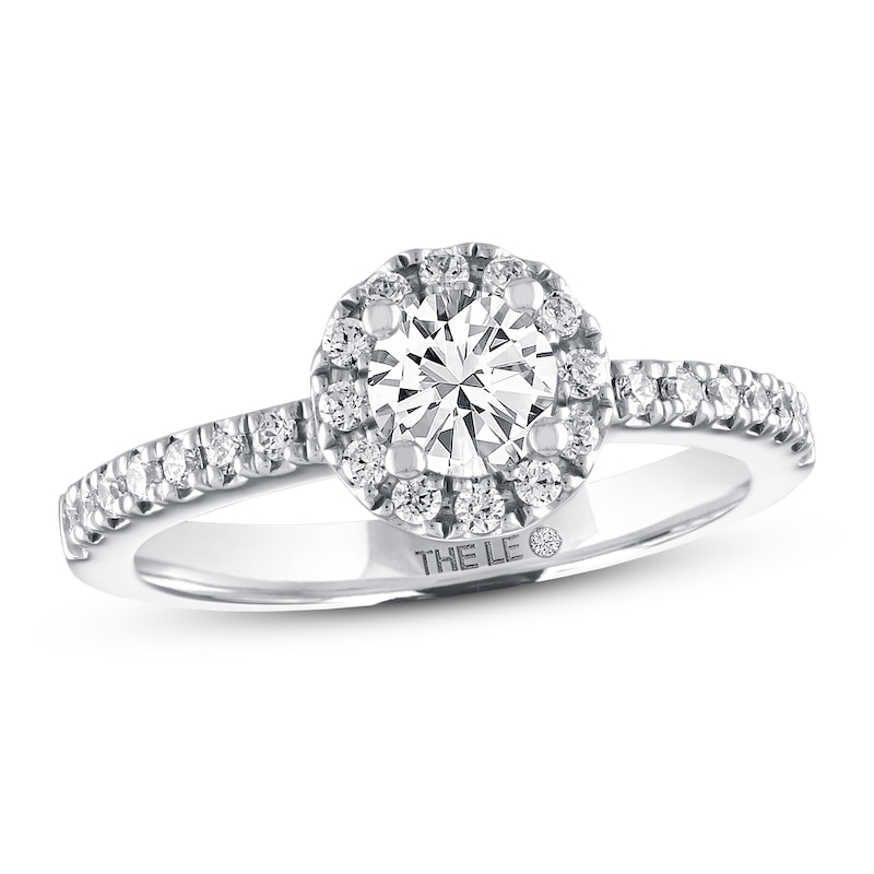 Main Image 1 of Previously Owned THE LEO Diamond Engagement Ring 3/4 ct tw Round-cut 14K White Gold