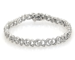 Previously Owned Diamond XO Link Bracelet 1/2 ct tw Sterling Silver 7&quot;