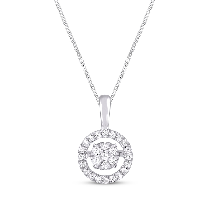 Main Image 1 of Previously Owned Unstoppable Love Diamond Necklace 1/3 ct tw Round-Cut 10K White Gold 19&quot;