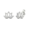 Thumbnail Image 0 of Previously Owned By Women For Women Diamond Lotus Earrings 1/4 ct tw Round-cut 10K White Gold