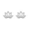 Thumbnail Image 1 of Previously Owned By Women For Women Diamond Lotus Earrings 1/4 ct tw Round-cut 10K White Gold