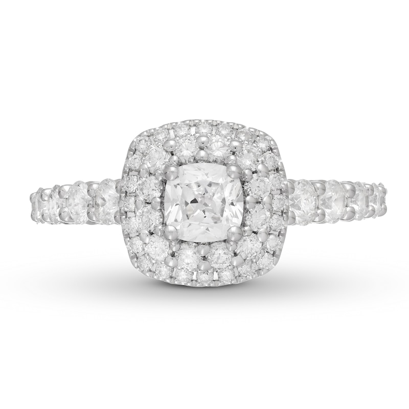 Main Image 3 of Previously Owned Neil Lane Diamond Engagement Ring 1-1/2 ct tw Cushion/Round 14K White Gold