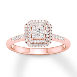 Previously Owned Diamond Engagement Ring 1/4 ct tw Round-cut 10K Rose Gold