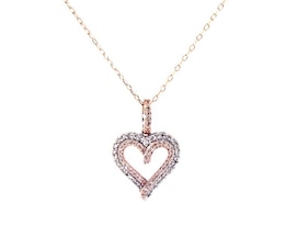 Previously Owned Diamond Heart Necklace 1/4 ct tw 10K Rose Gold 18&quot;