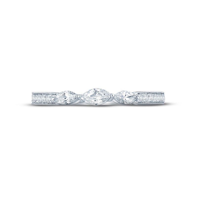 Main Image 3 of Previously Owned Diamond Anniversary Band 1/4 ct tw Marquise & Round-cut 10K White Gold