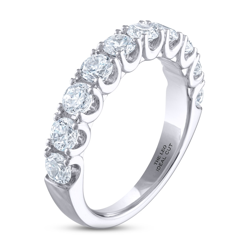 Previously Owned THE LEO Ideal Cut Diamond Anniversary Ring 1-1/2 ct tw 14K White Gold