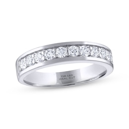 Previously Owned Men's THE LEO Ideal Cut Diamond Wedding Band 3/4 ct tw 14K White Gold