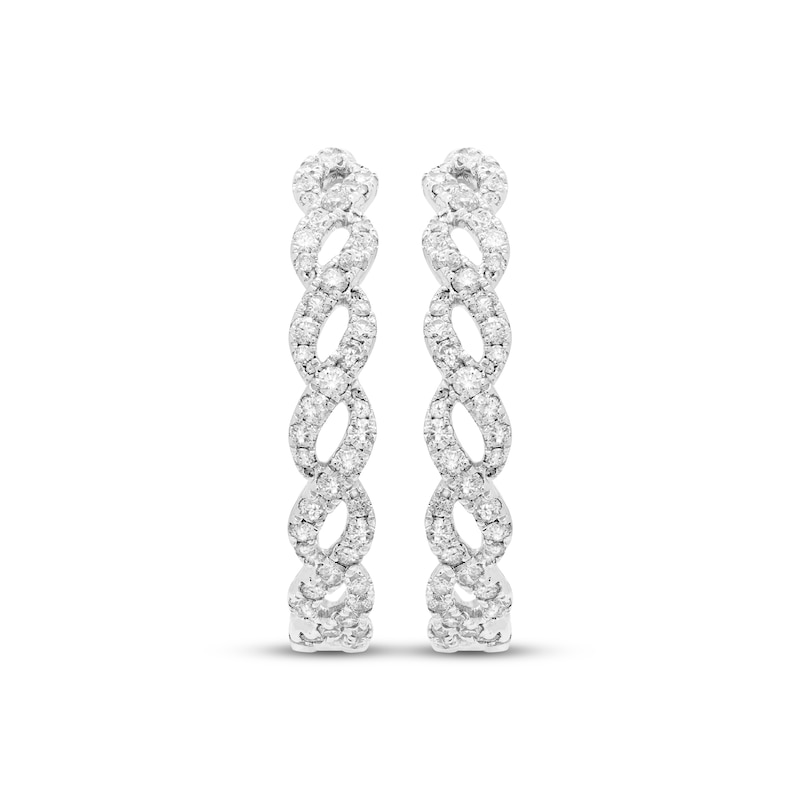 Main Image 2 of Previously Owned Diamond Twist Hoop Earrings 2 ct tw 10K White Gold