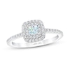 Thumbnail Image 1 of Previously Owned THE LEO First Light Diamond Engagement Ring 1/2 ct tw Princess/Round 14K White Gold