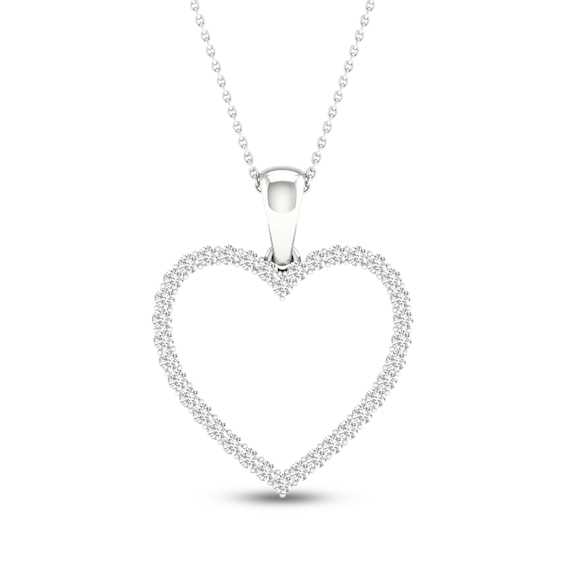 Previously Owned Diamond Heart Necklace 1/4 ct tw Round-Cut 10K White Gold 18"