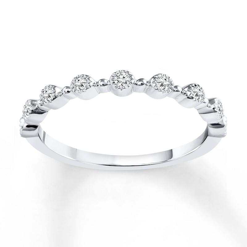 Main Image 1 of Previously Owned Stackable Diamond Ring 1/10 ct tw Round-cut 10K White Gold