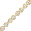 Thumbnail Image 0 of Previously Owned Diamond Infinity Bracelet 1 ct tw Baguette & Round-cut 10K Yellow Gold 7"