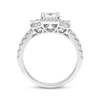 Thumbnail Image 3 of Previously Owned Diamond Three-Stone Engagement Ring 1 ct tw Princess & Round-cut 10K White Gold